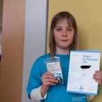 Die stolze Gewinnerin